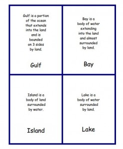 Land and Water Definition Cards